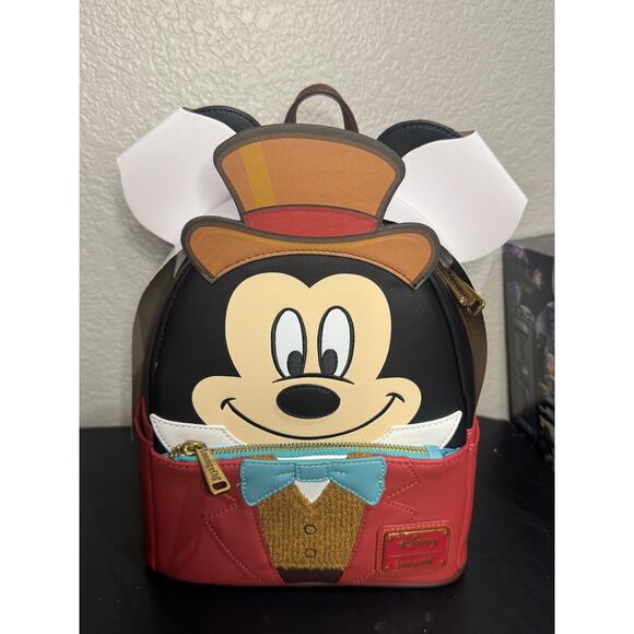 Loungefly Disney Mickeys Christmas Carol Bob Cratchit Mini Backpack NWT Mickey - Picture 1 of 6